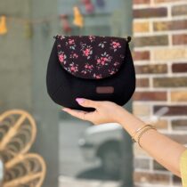 کیف نقلی مشکی گل رز