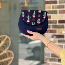 کیف نقلی سورمه ای طرح کاکتوس