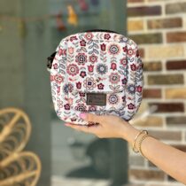 کیف دوشی نورا سفید گل رنگی