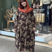 پیراهن آیگل گل درشت نسکافه ای