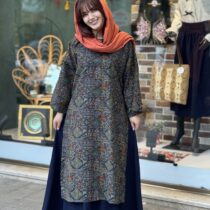 ست گیلدا سورمه ای طرح گلیم سبز اجری