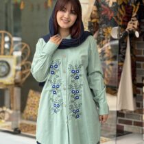 مانتو شقایق سبز آبی