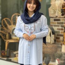 مانتو گلبرگ آبی روشن