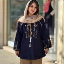 شومیز تک باران سورمه ای