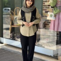 ست سه تیکه تارا مشکی خاکی(سدری)