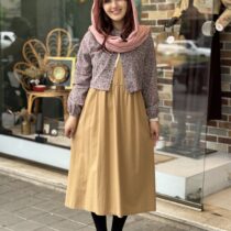 ست دو تیکه گندم نسکافه ای گل ریز صورتی