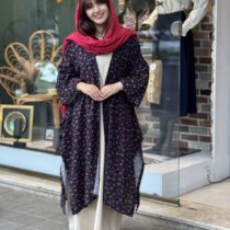 پانچ لارا سورمه ای گل ریز سرخابی