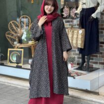 پانچ لارا مشکی گل ریز سفید