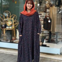 پیراهن آیگل سورمه ای تیره گل ریز