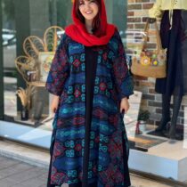 پانچ لارا طرح سنتی آبی سورمه ای زرشکی