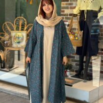 پانچ لارا آبی نفتی گل ریز قرمز قهوه ای