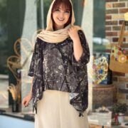 کراپ میم طرحدار مشکی طوسی