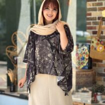 کراپ میم طرحدار مشکی طوسی