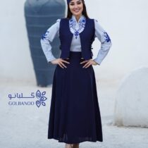ست سه تیکه کلارا سورمه ای طوسی فیلی