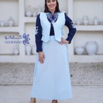 ست سه تیکه کلارا آبی روشن سورمه ای