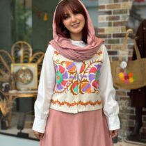 جلیقه چنار  گل مارپیج رنگی
