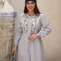 مانتو بابونه آبی طوسی