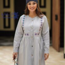مانتو ساغر آبی طوسی